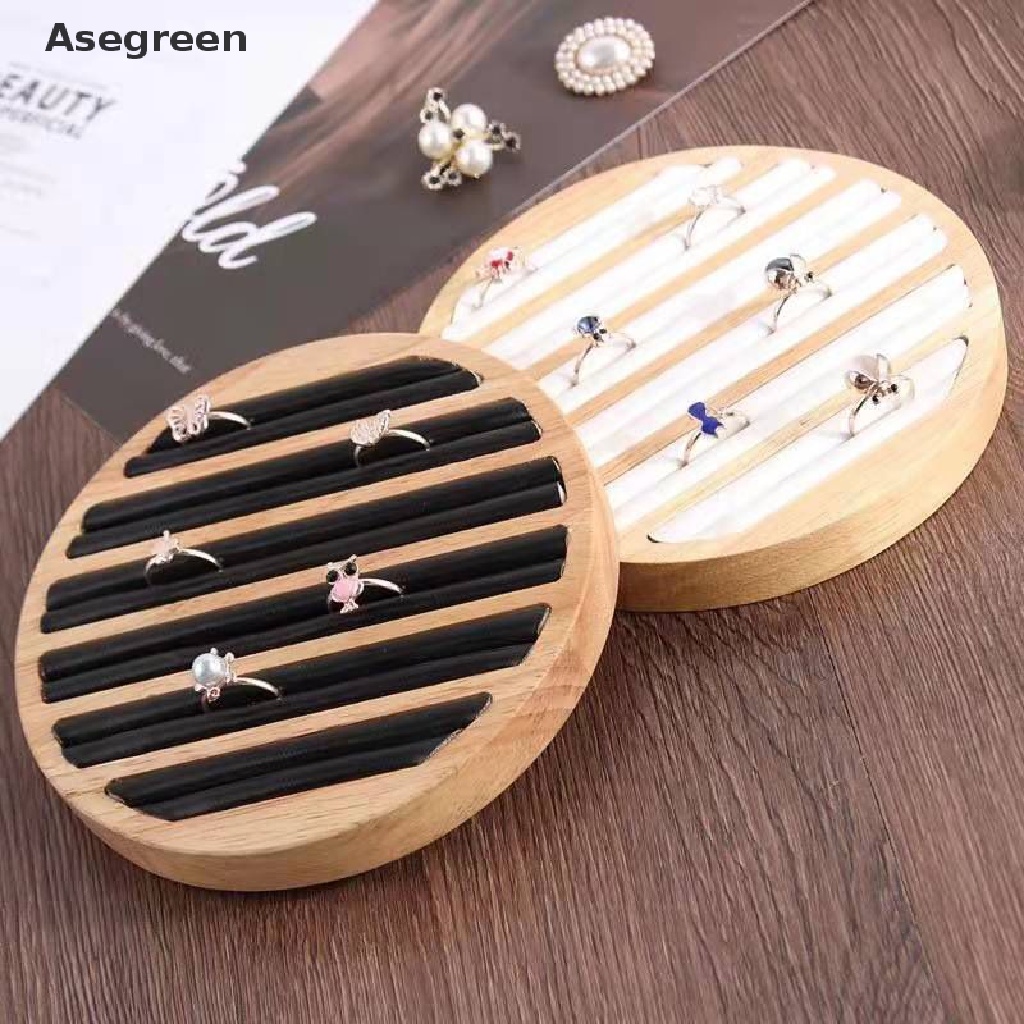 Hộp Gỗ Tròn Phẳng Trưng Bày Trang Sức Phong Cách Vintage