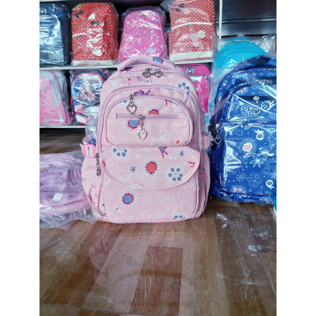 Balo vải hoa - Balo đi học có 5 ngăn