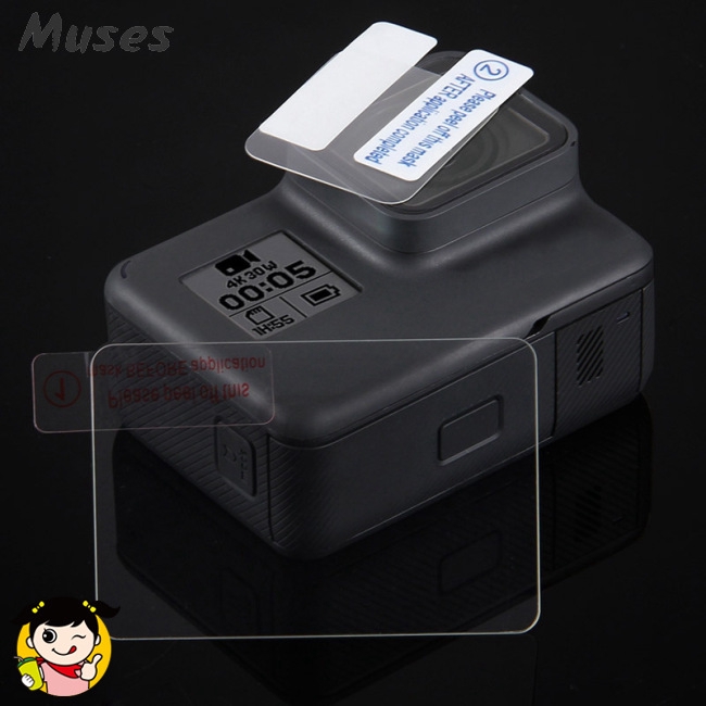 Muse07 PULUZ Tempered Glass Protector Cover Case for Gopro Hero 5 6 7 Camera Lens Cap LCD Screen Film