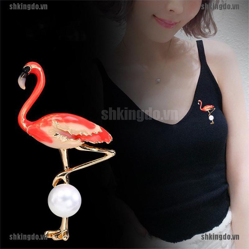 Trâm Cài Áo Hình Chim Hồng Hạc