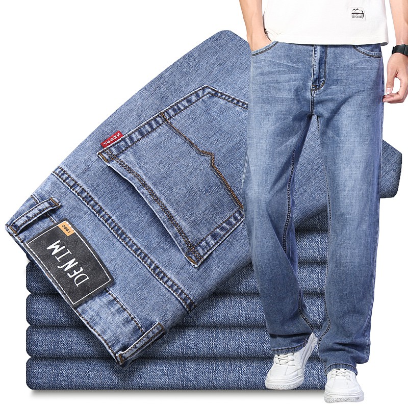 Quần Jeans Ống Đứng Chất Liệu Co Giãn Cho Nam Size 28-44