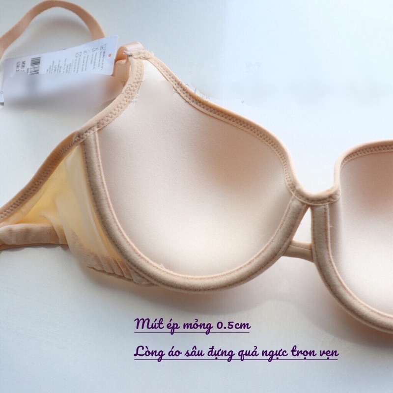 Áo ngực Lovely mút ép mỏng 0.5cm gọng nhựa dẻo, dây lưng thun lạnh không kích ngực - LOVELY 1216 chinh hãng