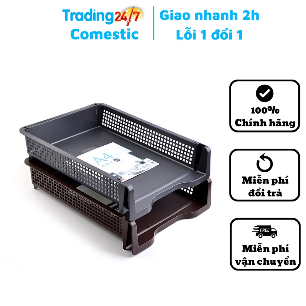 Khay đựng giấy, tài liệu khổ a4 có thể xếp chồng Inomata nội địa Nhật Bản
