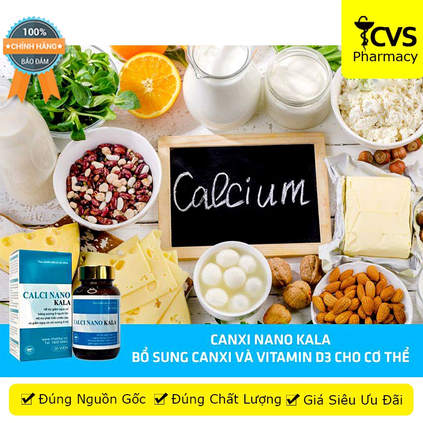 CALCI NANO KALA – Hỗ trợ giảm nguy cơ loãng xương ở người lớn, giảm nguy cơ còi xương ở trẻ