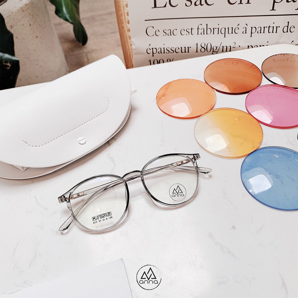 Gọng kính mắt thời trang nam nữ ANNA dáng tròn cá tính chất liệu nhựa dẻo 190HQ062 | BigBuy360 - bigbuy360.vn