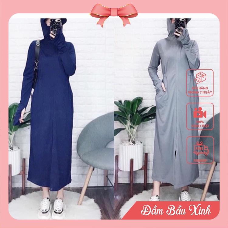 Áo Chống Nắng Uni Chống Tia UV Dáng Dài Nữ Vải Thun Lanh Thông Hơi Hàng Loại 1