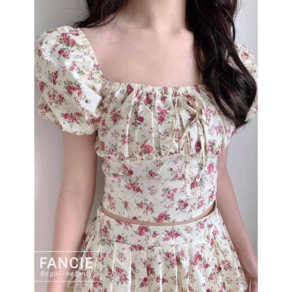 |Ảnh Thật & Video| Set Quần Áo Hoa Nhí Kèm Chân Váy Dáng Xoè Ulzzang Hàn Quốc Siêu Xinh ♥