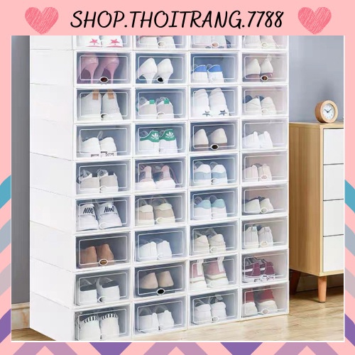 Hộp Đựng Giày Nắp Nhựa Cứng Trong Suốt , Size lớn Nhiều Màu 88190
