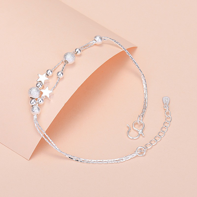 Vòng tay bạc 925 thiết kế hạt tròn chấm sao thời trang cho nữ ANTA Jewelry - ATJ3433