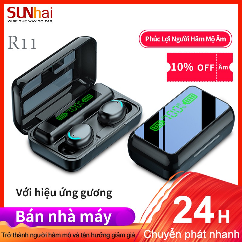 Tai nghe không dây R11 Tai nghe Tws nhét trong thể với Bluetooth 5.1 với gương soi độ nét cao