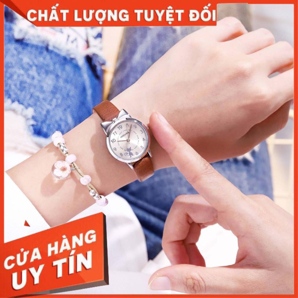 [FREESHIPXTRA] Đồng hồ thời trang nữ Mstianq MSM02 dây da mềm, họ tiết cực đẹp, mặt độc đáo, mặt số dể dàng xem giờ