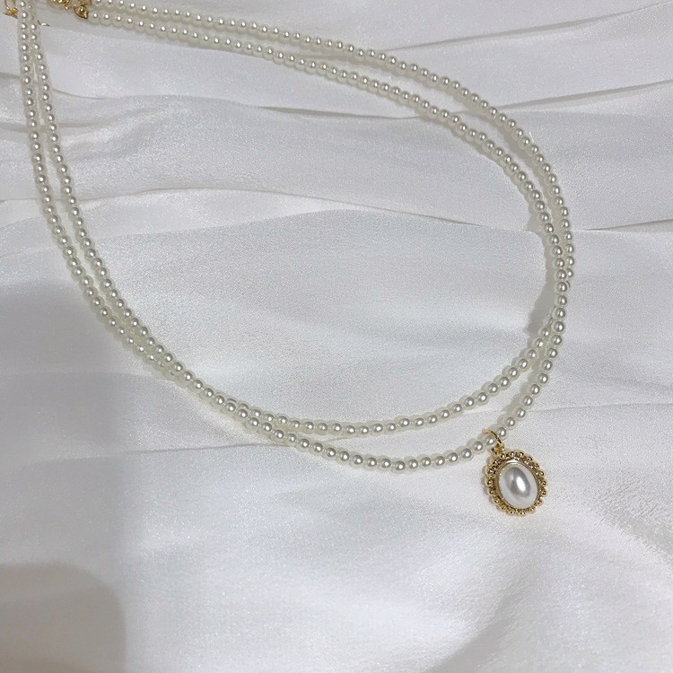 vòng cổ Kim Loại Mạ Vàng Đính Ngọc Trai Phong Cách Bohemian Cổ Điển