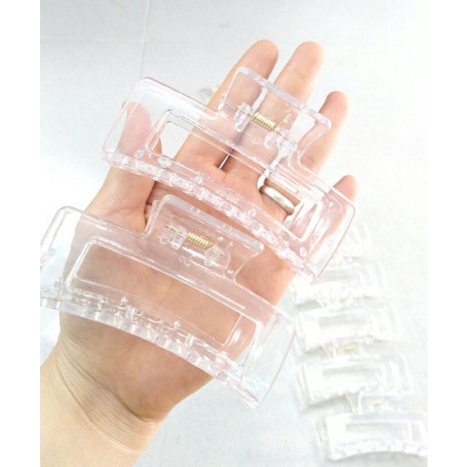 Bán sỉ 12 Kẹp Tóc Nhựa Trong Suốt Hình Chữ Nhật ( Chỉ Mầu Trắng)