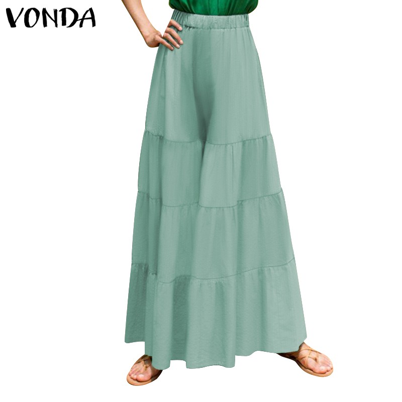 Quần Dài VONDA Ống Loe Màu Trơn Eo Thun Thời Trang Cho Nữ | BigBuy360 - bigbuy360.vn