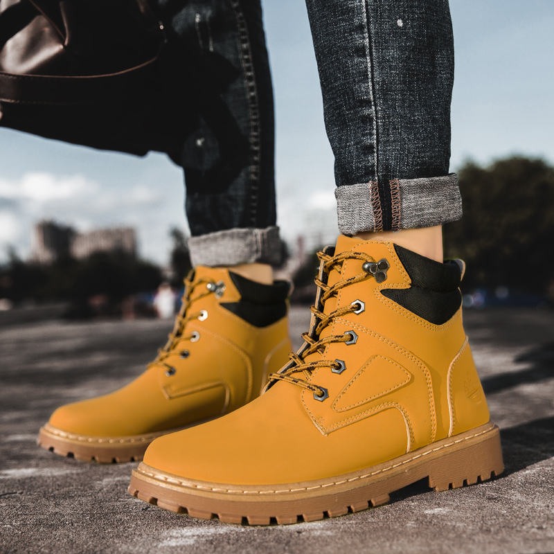 Giày Boot Martin Màu Trơn Mềm Mại Trẻ Trung Cá Hợp Thời Trang Cho Nam