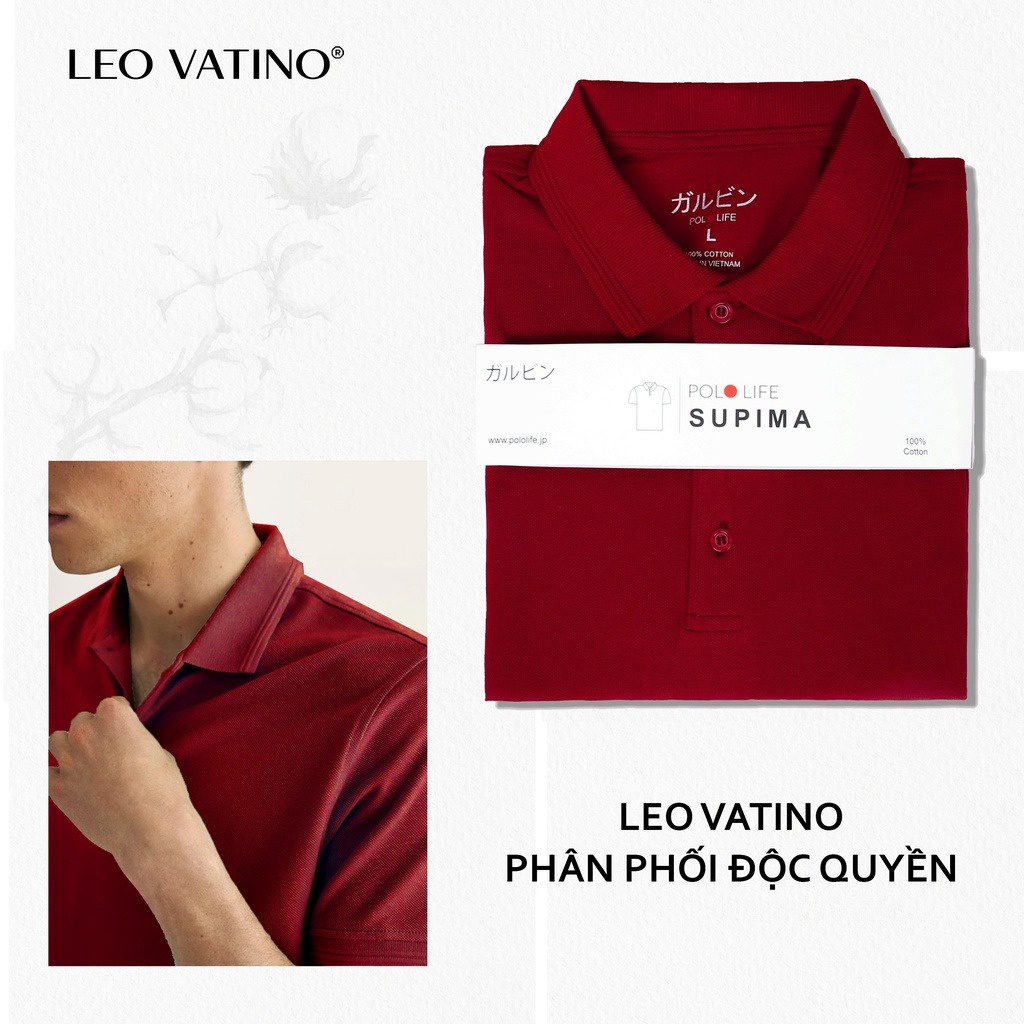 Áo polo nam Supima2 4 màu Cotton 100% Leo Vatino Phân phối độc quyền phối cổ áo thun nam tay ngắn cổ bẻ LIFE - Galvin