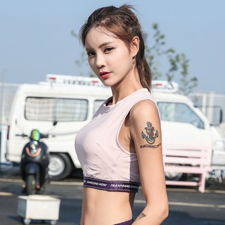 Áo tập gym nữ, yoga , áo bra croptop ôm body thoáng khí gấu bo chữ trẻ trung