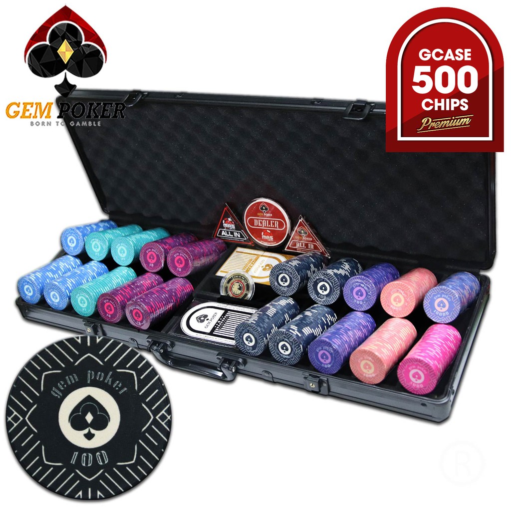 VALI 500 CHIP PHỈNH POKER SỨ CERAMIC GEM EDEN