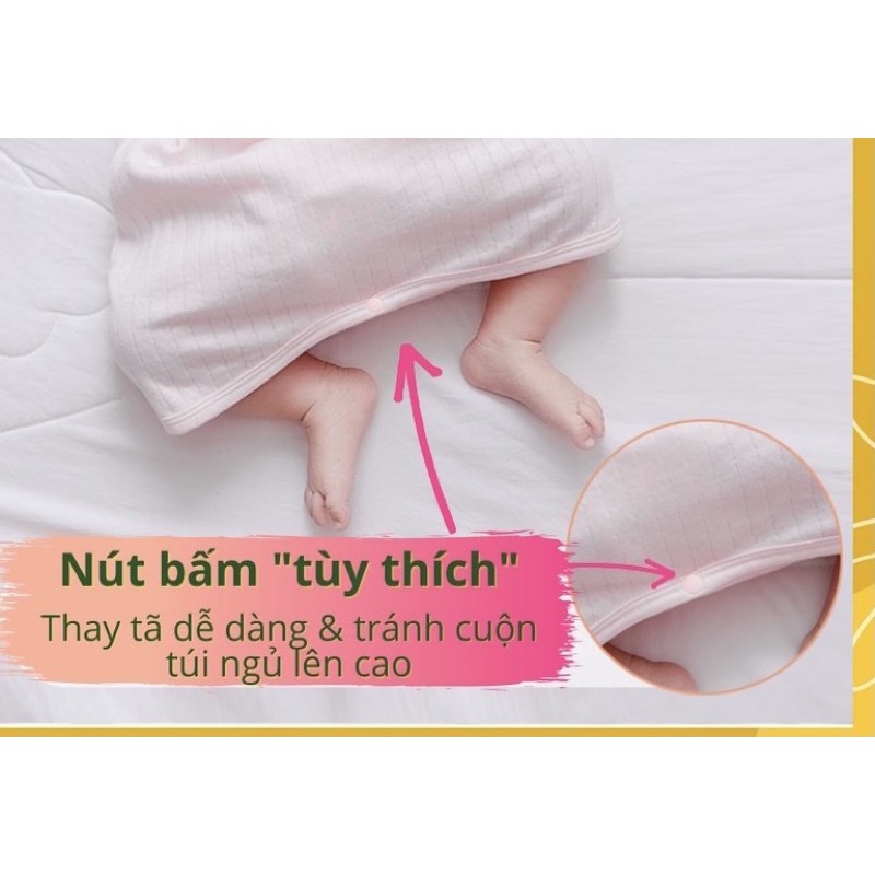 Túi ngủ cho bé mùa hè cotton 1 lớp  CONCHIM, loại cộc