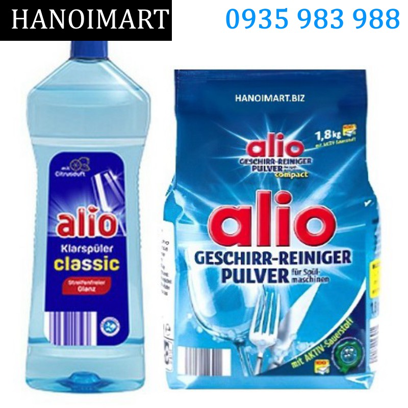 Combo Nước làm bóng bát Alio 1000ml+Bột Alio 1,8kg - HANOIMART