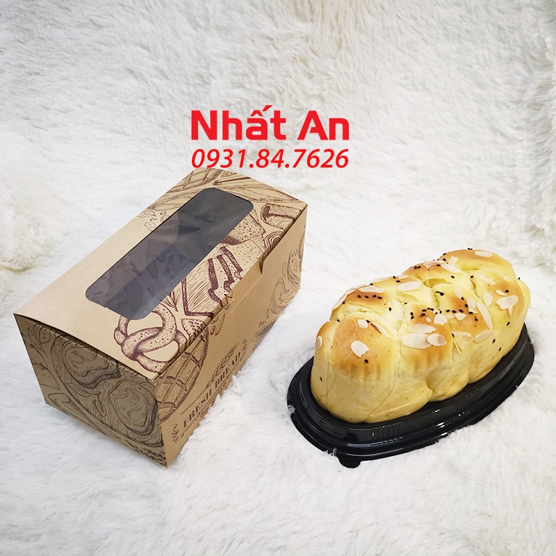 Hộp kraft chữ nhật đựng bánh - Set 10 cái