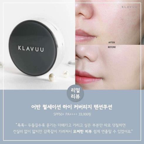 Phấn nước dưỡng trắng Klavuu Cushion SPF50+ PA++++ mướt mịn kèm chống nắng cao Hanzy Store