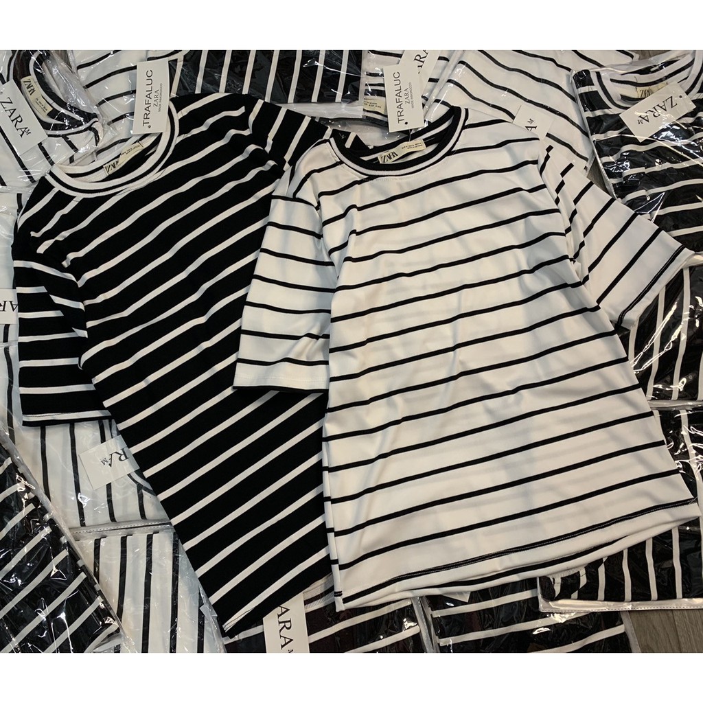 BÁN SỈ áo thun kẻ cộc tay nữ A56