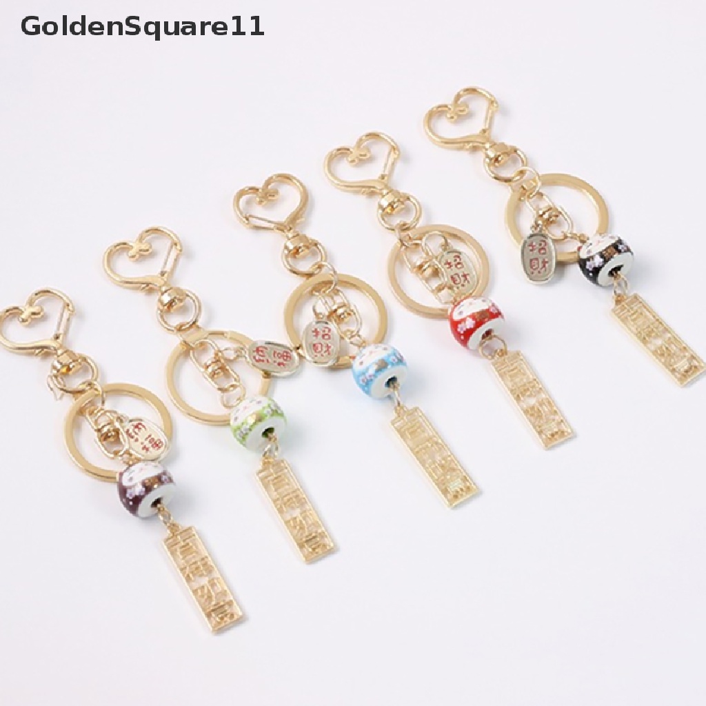 Móc Khóa Hình Mèo May Mắn Bằng Gốm Sứ Dễ Thương Goldsquare11