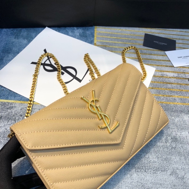 Túi đeo chéo nữ thương hiệu YSL da thật cao cấp dáng bì thư