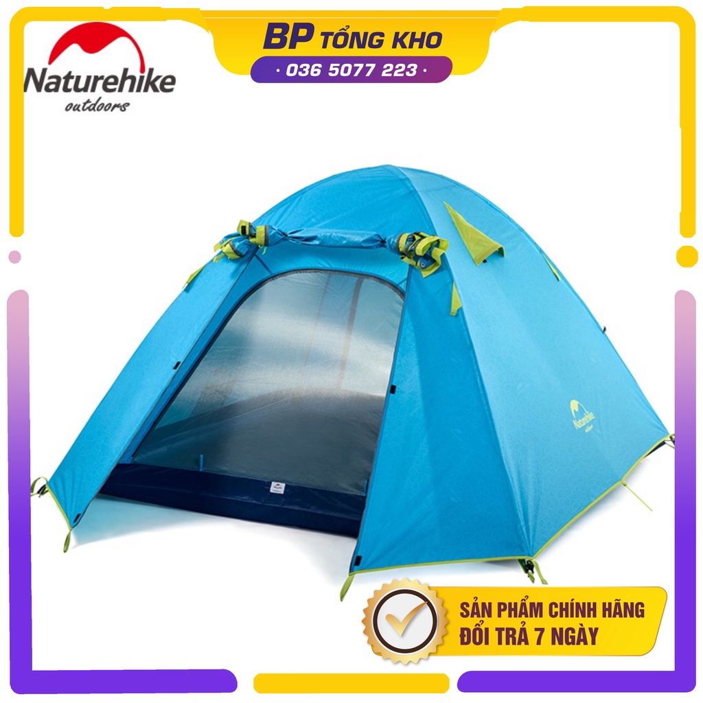 Lều NatureHike NH18Z044-P chính hãng 2 lớp chống nước, chống nắng dành cho 4 người