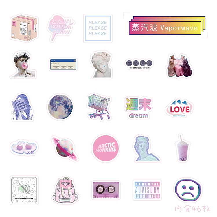 Set 46 Miếng Dán Hình Chim Hoạt Hình Nhiều Màu Trang Trí Điện Thoại Album Diy