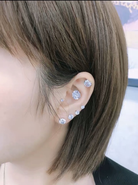 Khuyên tai bạc nụ đá Nhiều size Tlee bạc nguyên chất | BigBuy360 - bigbuy360.vn