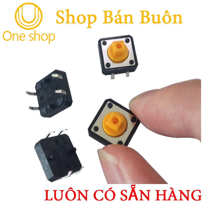 Nút Nhấn 4 Chân 12x12x7.3mm Màu Vàng ( 1 con )