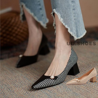 Giày Cao Gót Mũi Nhọn Đính Ngọc Trai Giả Thời Trang Hàn Quốc Cho Nữ Size 34-39 / 2 Màu