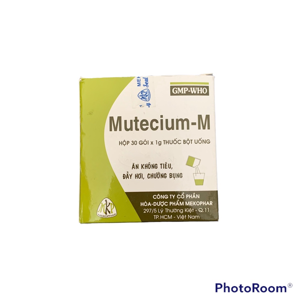 MUTECIUM - M Hộp 30 gói hỗ trợ chứng đầy hơi, chướng bụng, ăn không tiêu