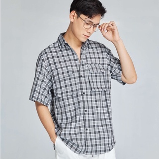Áo sơ mi kẻ caro ngắn tay look dustin shirt