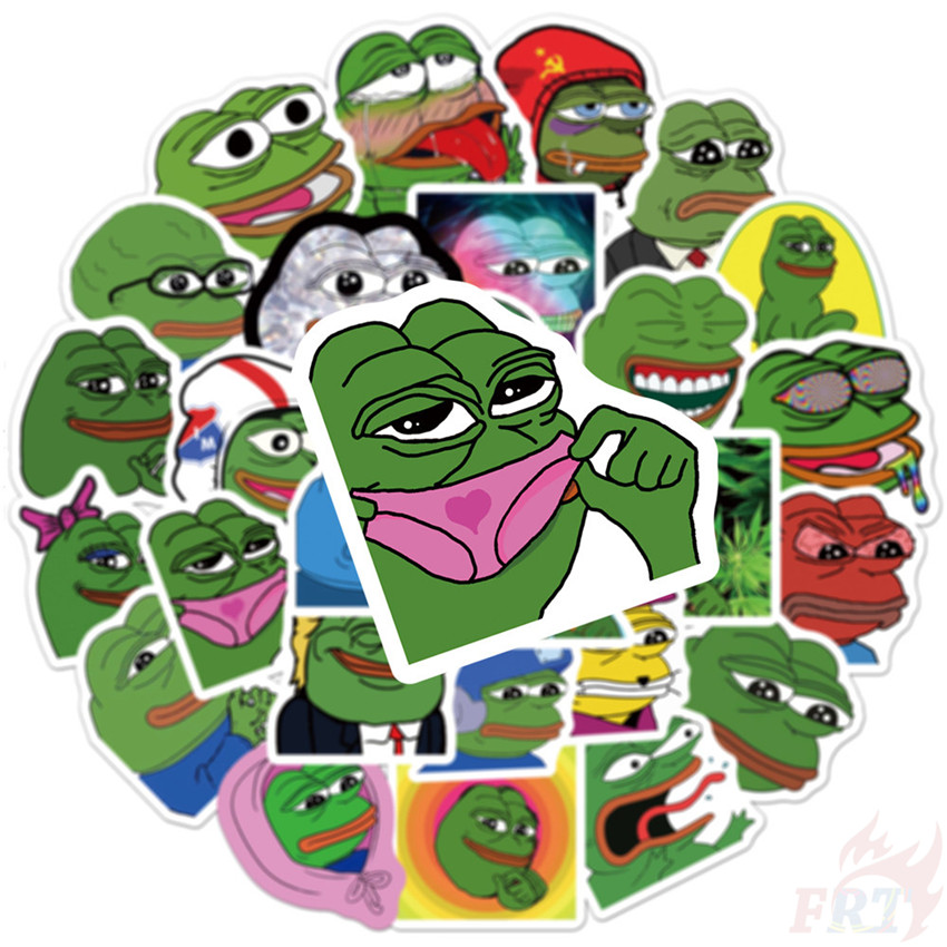 Bộ 50 Hình Dán Hình Ếch Vui Nhộn 02 - Chống Thấm Nước
