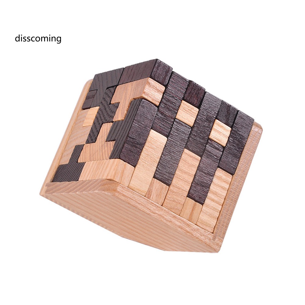 Khối gỗ giải đố Kongming hình khối vuông trí tuệ cho trẻ