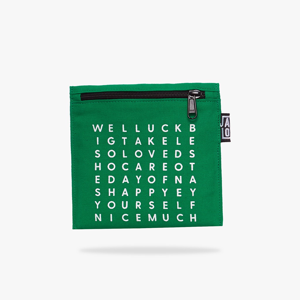 [LAST CHANCE] Jamlos Crossword Pouch - Bóp ví nhỏ gọn vải canvas in ô chữ làm quà tặng