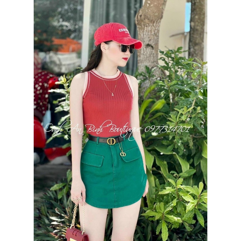 Áo ba lỗ len viền nhiều màu