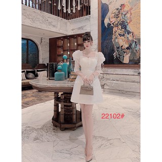 G07. 22102. đầm xốp pha tay tơ