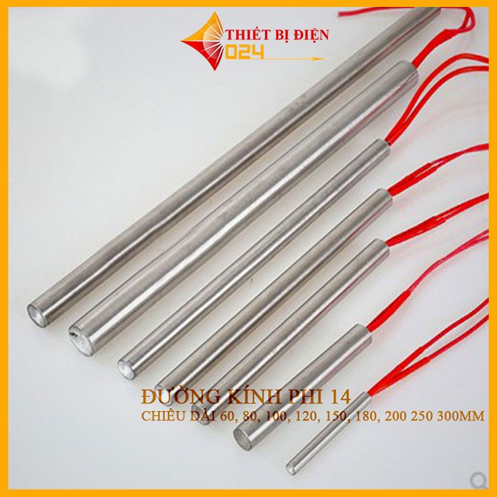 Thanh gia nhiệt, que điện trở nhiệt sấy khô phi 14mm kích thước tùy chọn