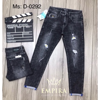 Quần Jeans Nam Màu Đen Rách Nhiều Kiểu , Quần Jeans Ống Côn Co Dãn Chất Siêu Đẹp