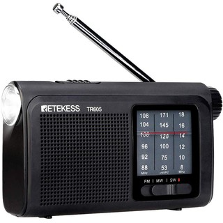 Radio Retekess Tr605 Chạy Pin Sạc Lại Với Chức Năng Am Fm Sw Có Đèn Pin Led Khẩn Cấp Và Giắc Cắm Tai Nghe thumbnail