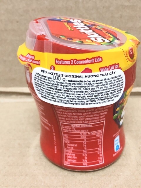 Kẹo trái cây skittles hũ