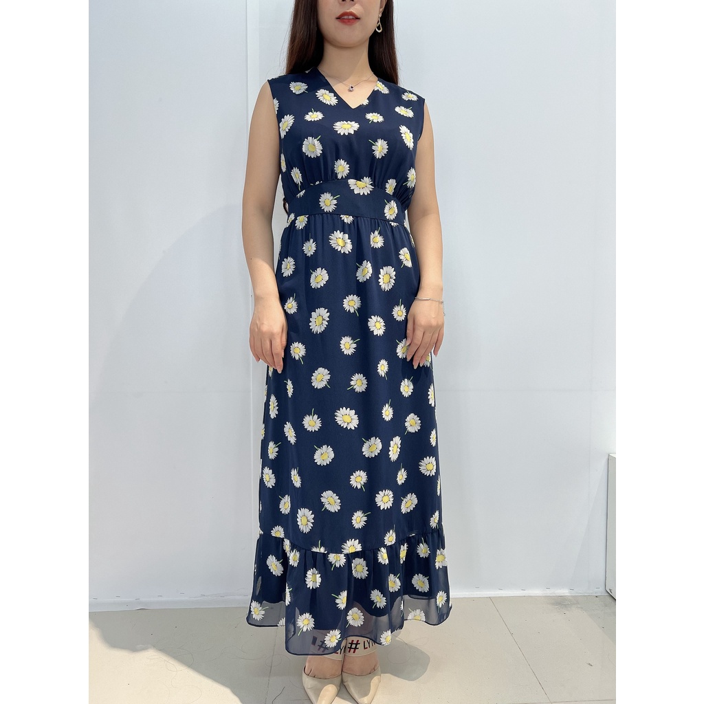 Đầm maxi không tay nhún eo hoa cúc MAZANO MS 20HCMX005HA