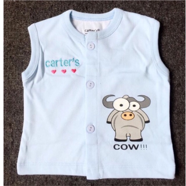 Áo gile cotton carter 2 lớp cho bé sơ sinh 1-12 tháng