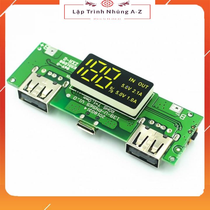 Module Sạc Dự Phòng Lithium 18650 5V2.4A 2A 1A Hai Cổng USB Chuyên Dụng