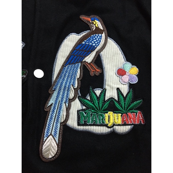 Áo Varsity jacket Animal Tee-ayy hình thêu tay nhung