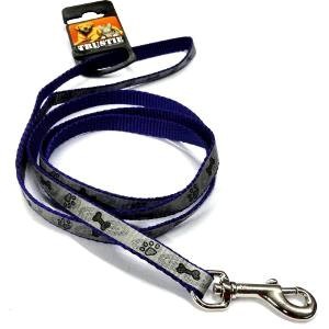 Dây dắt cho thú cưng TRUSTIE  REFLECTIVE LEASH - BONE WITH PAW (PURPLE)